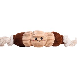 Puffy Crew Squeaky Dog Plush Toy, Bakery Bite_Stick Collection, 12", for Various Sized Dogs (Croissant, Large)