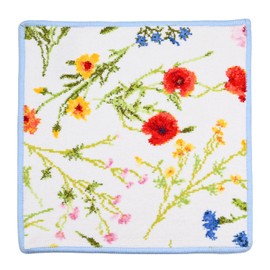 Fayler Handkerchief Hand Towel, Women's, Flower Meadow, Blue, 11.8 x 11.8 inches (30 x 30 cm)