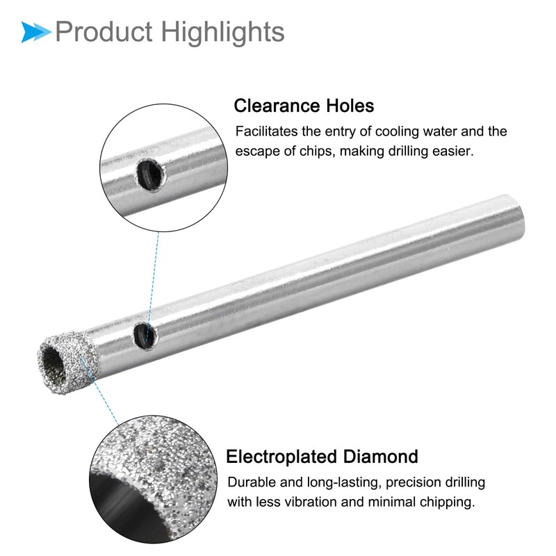 CoCud Diamond Hole Saws Drill Bits, 5mm / 3/16" Drilling
