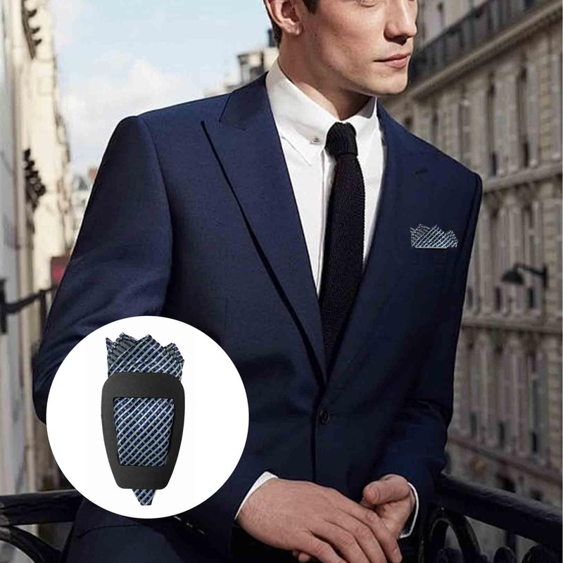 2 Pack Pocket Square Holder,Thin and Durable Gentlemen Hanky Silk