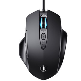 Uineer Uineer Wired Mouse, USB Wired Mouse with 6 Buttons Ergonomic Design,1.5M USB Cable Computer Mouse Gaming Mice 7200DPI Optical Mouse for PC Laptop, Matte Black