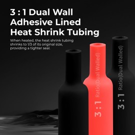 HOLED 3/4" 3:1 Heat Shrink Tubing Dual Wall Adhesive Wire Shrink Wrap Tubing Insulation Sealing Waterproof Oil-Proof Anti-Friction 16.4ft (Grey)