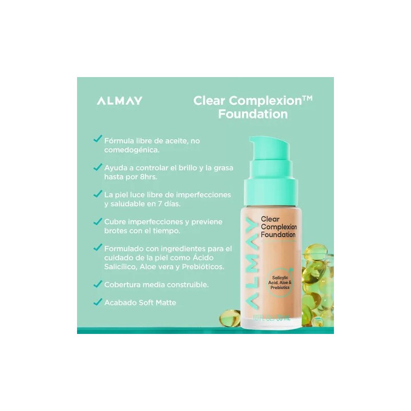 Base De Maquillaje Almay Clear Complexion Tono 700
