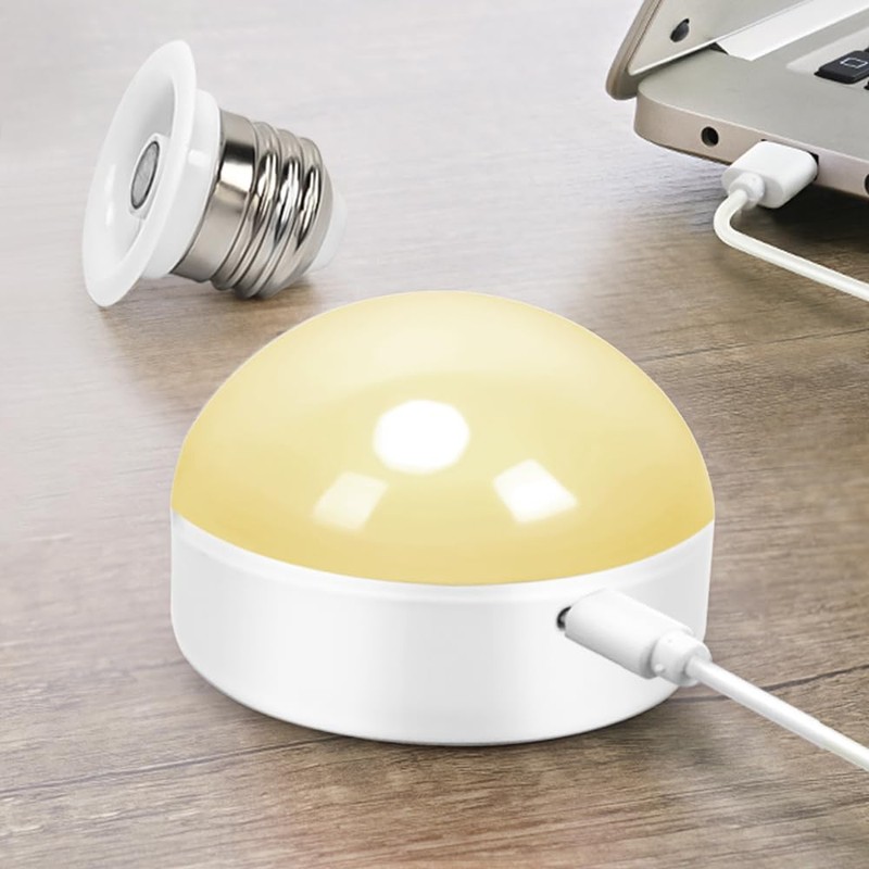 BLUEYE Rechargeable Battery Operated Light Bulb,2Packs,300LM,40W Equivalent,E26 Detachable Charging(E12 available),4