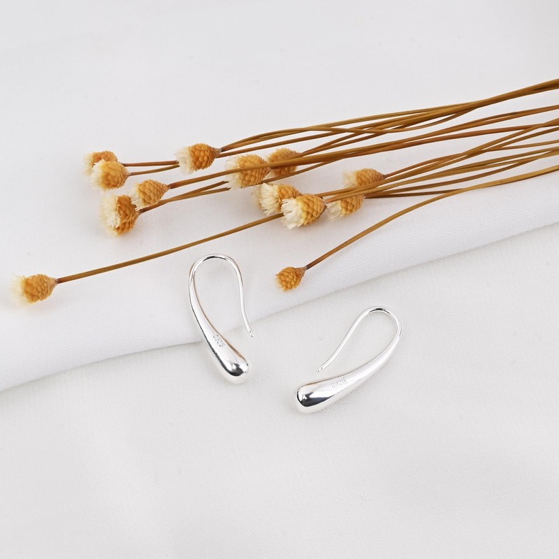 Silber Teardrop Pull Through Ohrringe Silber Ohrringe Drop Dangle Ohrringe