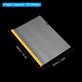 PATIKIL Clear Report Covers with Sliding Bar, 20 Pcs 15mm Slide-Grip Resume Cover 135 Sheets Capacity, A4 Presentation Folders for File, Resume, Yellow
