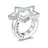 CHAMOON® Women's Star Charm Pendant 925 Sterling Silver Leather Bracelet,
