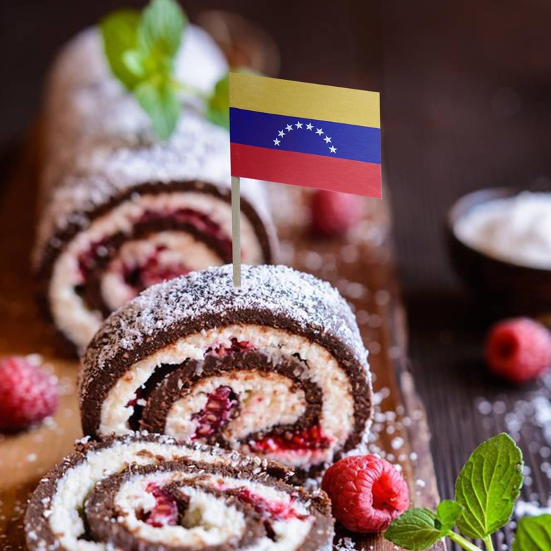 100 Pcs Venezuela Flag Venezuelans Toothpick Flags, Small Mini Stick