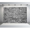 BELECO 7x5ft Fabric Dark Brick Stone Wall Backdrop Gray Rock