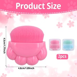 2pcs Sunscreen Applicator, Sunblock Buddy Brush Sun Lotion Applicator Portable Travel Foundation Sun Cream Brush Set with Protective Case for Kids Children Body Makeup (Pink, Green)