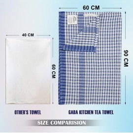 GABA Kitchen Towels 4 Pack 60x90cm, Pre Shrunk, Machine Washable, Everyday Basic Tea Towels, Bigger, Thicker, Better