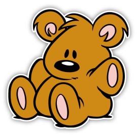 4kids Pooky The Teddy Bear Cartoon Sticker Decal laptop wall car phone Kids  - Medium 12"