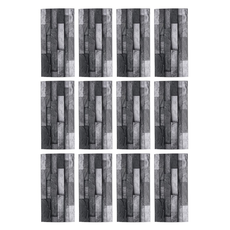 12pcs Tile Wall Sticker Thickened PVC Self Adhesive Waterproof Retro