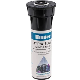 Hunter Company St. RTL2001PROS0415A Hunter Pro - Aspersor pop-up de 4 pulgadas con pulverizador ajustable y boquilla de 15 pies. Juego de 4 unidades