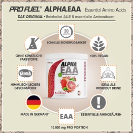 Alpha EAA Powder 2 x 462 g Blood Orange – Incredibly Delicious EAA Drink Powder, All 8 Essential Amino Acids, Vegan EAAs Amino Acids / Amino Workout Drink, Optimal Value, Made in Germany