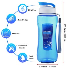 Berglander Water Bottle 24 oz Pack of 2, Sports Water Bottles BPA Free and Leakproof for Studens, Outdoor Fitness Sports and Office