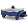 GreenLife 12" 5QT Square Electric Skillet, Glass Vented Lid, Ceramic