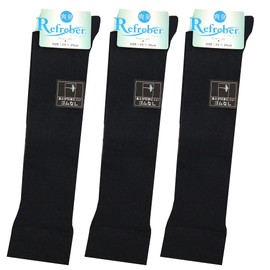 Applause Women's Socks, Non-Elastic Openings, Loose Fit, Black, Plain, Deodorizing, Refuvia, Set of 3 Pairs, Black