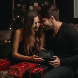 Masters & Stylists Men's Belt in Brown/Black, Leather Belt Men with Automatic Buckle without Holes, Elegant Automatic Belt, with Gift Box, Width 3.1 cm, Length 110 cm or 120 cm, Black (black 03)