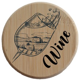 Wine - Weindeckel Wine or Beverage Glass Cover - Wine Top Glass Cover - Made By Bierdeckel USA (Set of 2 Small & 2 Large)