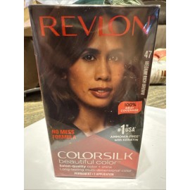 REVLON Colorsilk Permanent Hair Color, 47, Medium Rich Brown (Pack of 3) NIB