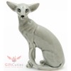 handmade Porcelain Figurine of Oriental Shorthair Cat Kitty Kitten