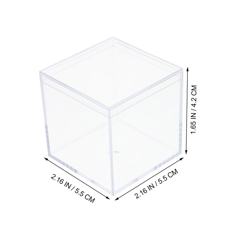 IWOWHERO 8Pcs Clear Square Storage Containers Durable Plastic Boxes with
