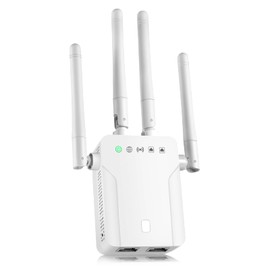 WiFi Extender Signal Booster,WiFi Extender, 5G WiFi Booster with 1200Mbps Dual Band(Up to 10000sq. ft for 55+ Devices), WiFi Repeater with 4 Antennas 360° Coverage, WPS 1-Tap Setup & Ethernet Port