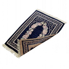 Faxianther Portable Muslim Prayer Rug, Sajadah for Islam Prayer Carpet Mat Lightweight Folable Ramadan Praying Mat Great for Home Travel Use, Islamic Gift for Kids Men Women Blue