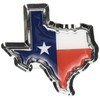 Texas Flag in Shape of Texas Chrome Metal Auto Emblem