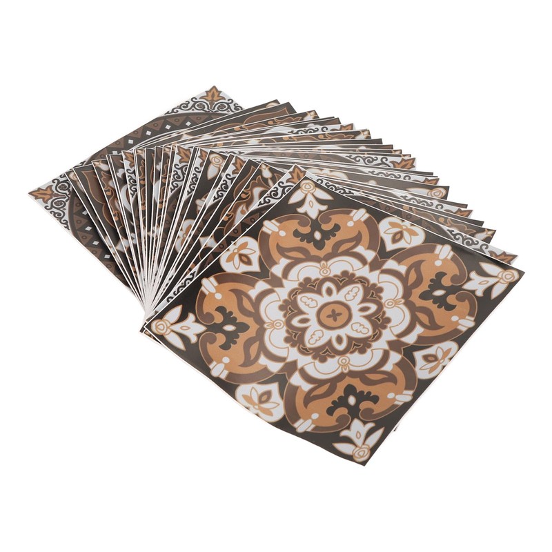 24Pcs Tile Sticker 15 X 15cm Waterproof Oil Resistant Retro