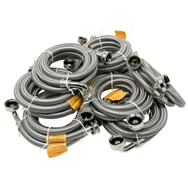 PROCURU 10-Pack 6-Ft Washing Machine Hose, Universal Connector for All Brands, Stainless Steel Braided Water Supply Lines, Certified Safe (9SWE72-10P)