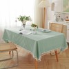 meioro Tablecloths Striped Tassel Table Cloth Rectangular Tablecloth Cotton Linen