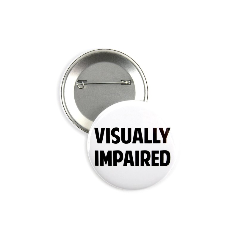 5 Pack - Visually Impaired Disability ID Aid Pinback Button