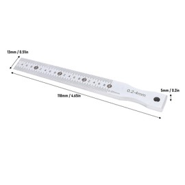 Jiawu Taper Gauges, 0.2-4mm Precision Wedge Gap Feeler Gauges, Stainless Steel Gap Holes Taper Welding Gage, Welding Wedge Feeler Hole Measure Tool, Clear Numerical Identification