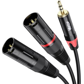 3.5mm to xlrx2,Veetop 2xlr 3.5mm Converter,3.5mm to 2XLR (Male) Microphone Cable 3.5mm trs to xlr Male Conversion Cable 3.5mm (1/8 Inch) Stereo Male to XLR (Male) 2m