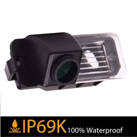 HD 1280 x 720p Waterproof Reversing Camera in Number Plate Light Parking Aid Camera Night Vision Parking Camera for EOS, Golf V MK5, Golf VI MK6
