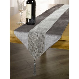 Emma Barclay Eclat - Diamante Table Runner in Silver - 13x72 (33x183cm)