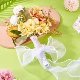 KISSITTY Sheer Organza Ribbon 13 Yards Polyester Craft Decorative Ribbons 4.53-4.72 Inch Wide for Gift Wrapping Flower Bouquets Garlands Wreath Hair Bows Making Wedding Decorations