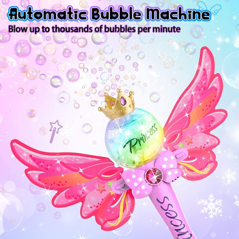 Electric Bubble Machine Fairy Bubble Wand Bubble Blower for Girls