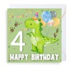 Second Ave Dinosaur 4th Birthday Age 4 Square Children's Kids