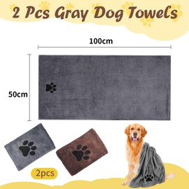 EPCDBBRT 2 Pet Towels, Microfiber Absorbent Towels, Quick-Drying Dog & Cat Towels
