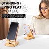 LIKSANGMETALS Wooden Countertop Simple Cell Phone Holder with Mirror (Bamboo)