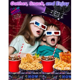 Rzoklot 48 PCS Movie Night Party Supplies- 24 Movie Night Snack Boxes + 24 Movie Night Food Trays - Movie Home Theater Disposable Paper Snack Holder for Family Gatherings Outdoor Party
