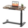 SANODESK Standing Desk Height Adjustable Overbed Bedside Table with Hidden