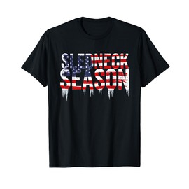 American Sledneck Season - Motor Sled Patriotic Snowmobiler T-Shirt for Women Men