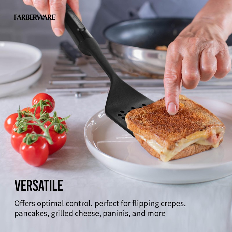 Farberware Professional Heat Resistant Nylon Slotted Turner-Safe for Non-Stick Cookware,