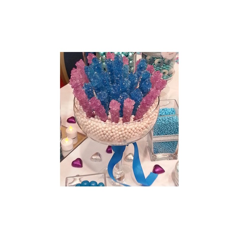 Blue Raspberry Rock Candy on Sticks Wrapped 12 units