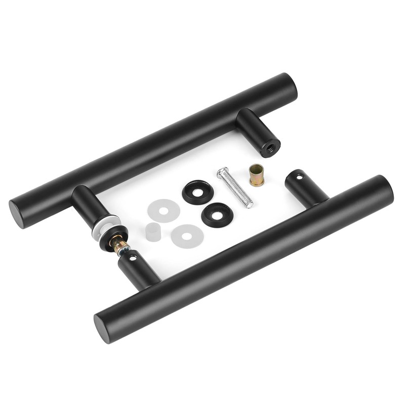 Ranbo 12 Inch Double Sided Barn Door Handle, H-Shaped Shower
