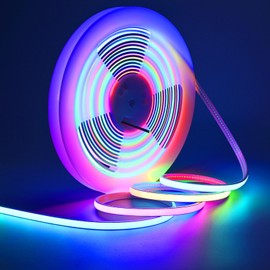 GOMING 24V 32.8ft/10M WS2811 Neon RGB COB LED Strip Light Addressable IP67 Waterproof 576 LEDs/M 16W/M Uniform Glow Self-Adhesive LED Tape for DIY Home Decor(Power Supply and Controller not Included)